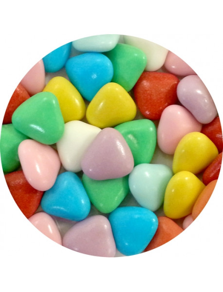Čokoládové srdiečka farebné (50 g)